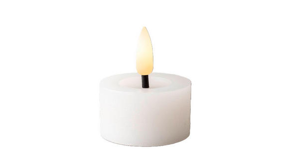 TEELICHT MIT LED - Weiß, Basics, Kunststoff/Paraffin (4,4/5,2cm) - Ambia Home