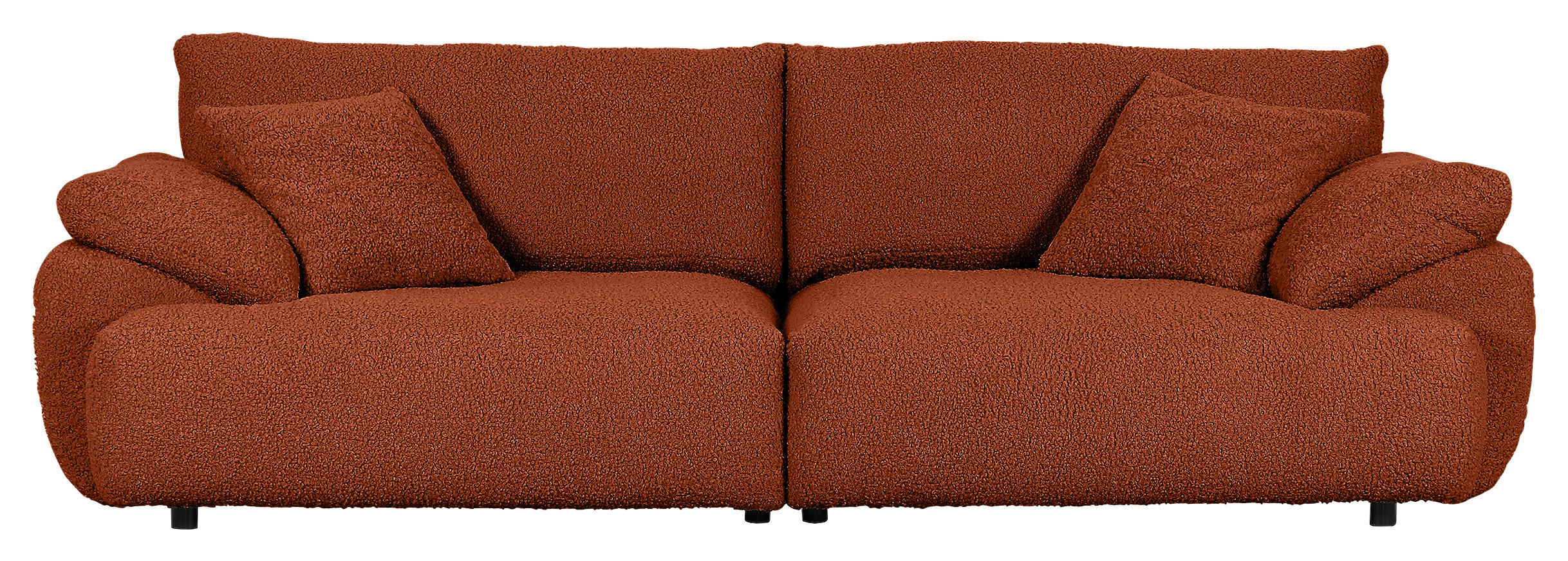 BIG SOFFA i plysch rostfärgad  - svart/rostfärgad, Modern, textil/plast (290/68/117cm) - MID.YOU