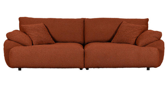 BIGSOFA in Plüsch Rostfarben  - Rostfarben/Schwarz, MODERN, Kunststoff/Textil (290/68/117cm) - Carryhome