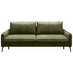 SCHLAFSOFA  in Chenille Olivgrün  - Schwarz/Olivgrün, KONVENTIONELL, Textil/Metall (223/89/107cm) - Carryhome