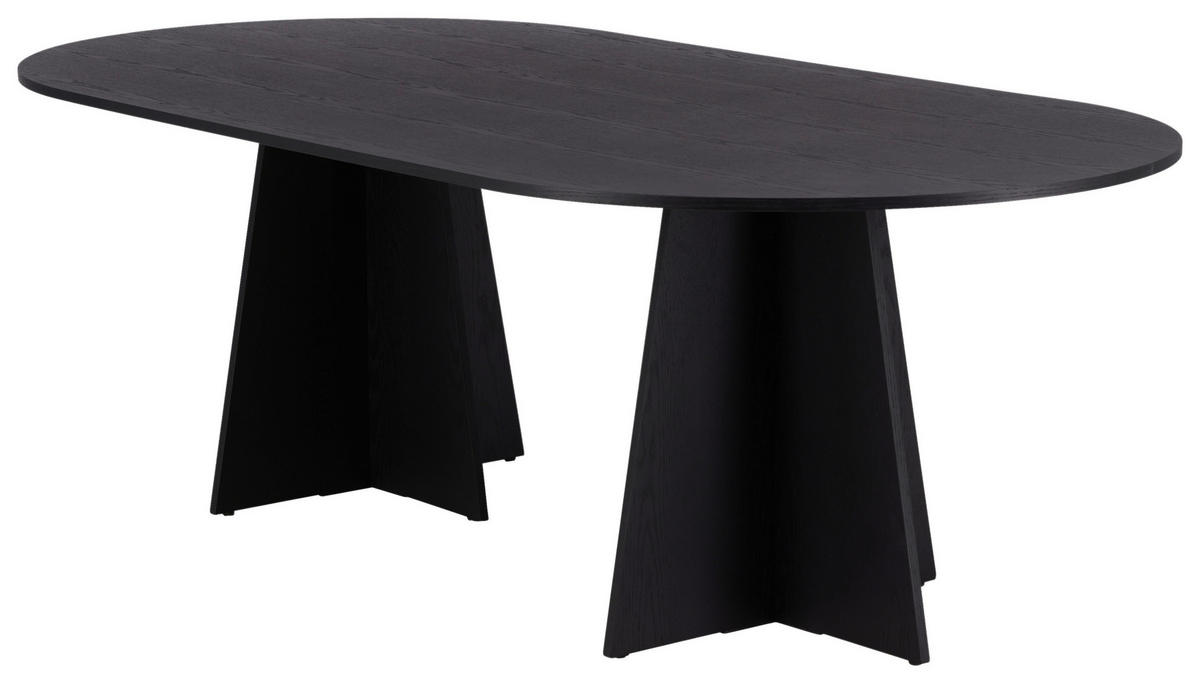 ESSTISCH furniert oval Schwarz  - Schwarz, Design, Holz (230/115/75cm) - Livetastic