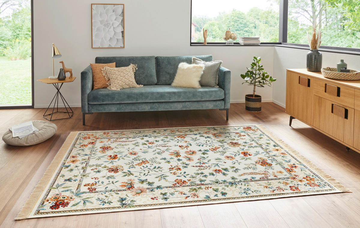 VINTAGE-TEPPICH 95/140 cm Naveh Creme, Ecru  - Ecru/Creme, Basics, Textil (95/140cm)