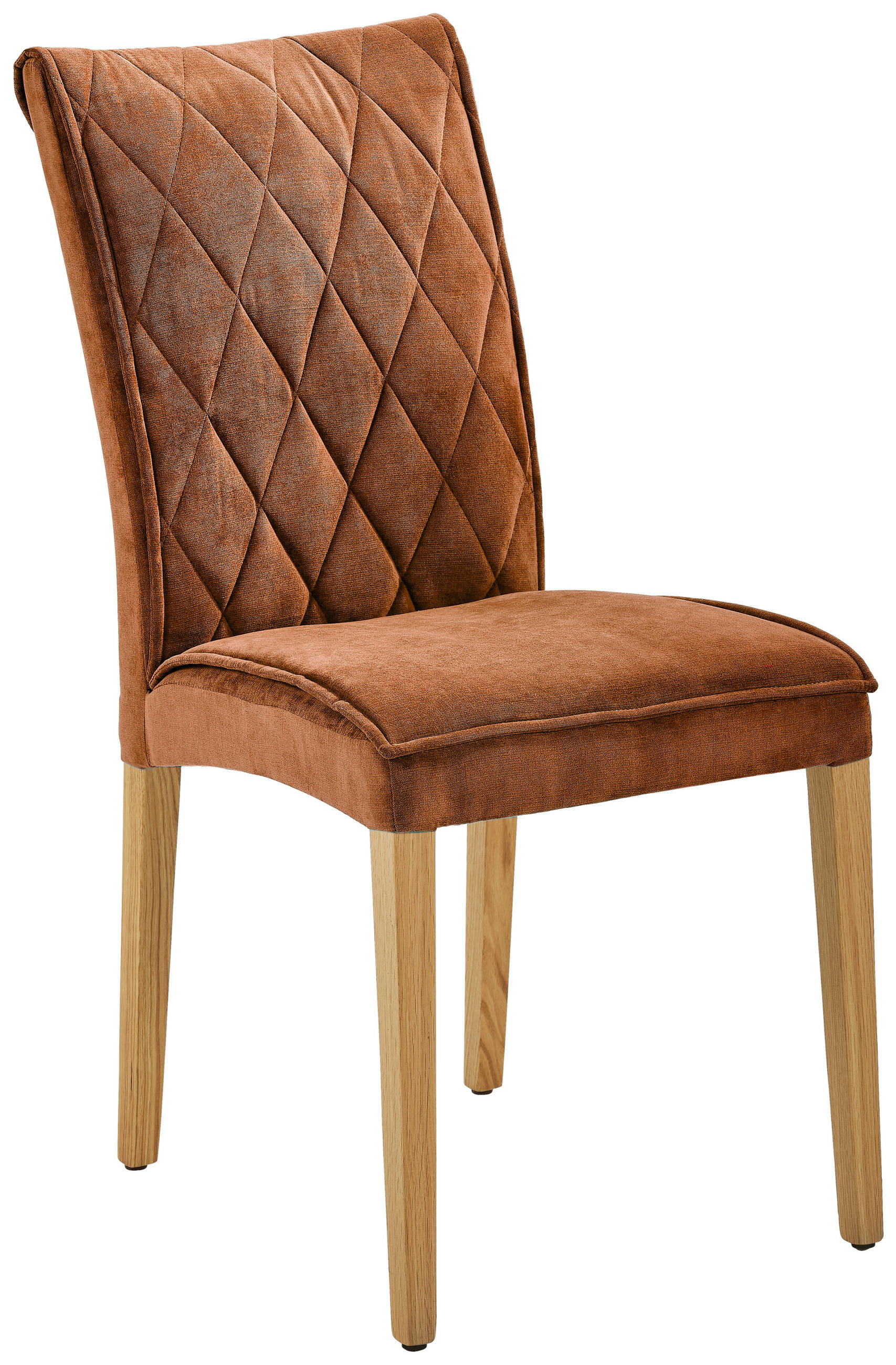 STUHL in Holz, Textil Orange, Eichefarben  - Eichefarben/Orange, KONVENTIONELL, Holz/Textil (46/95/64cm) - Cantus