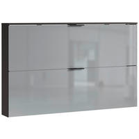 SCHUHSCHRANK 140/85/19 cm  - Schwarz/Graphitfarben, Design, Glas/Holzwerkstoff (140/85/19cm)