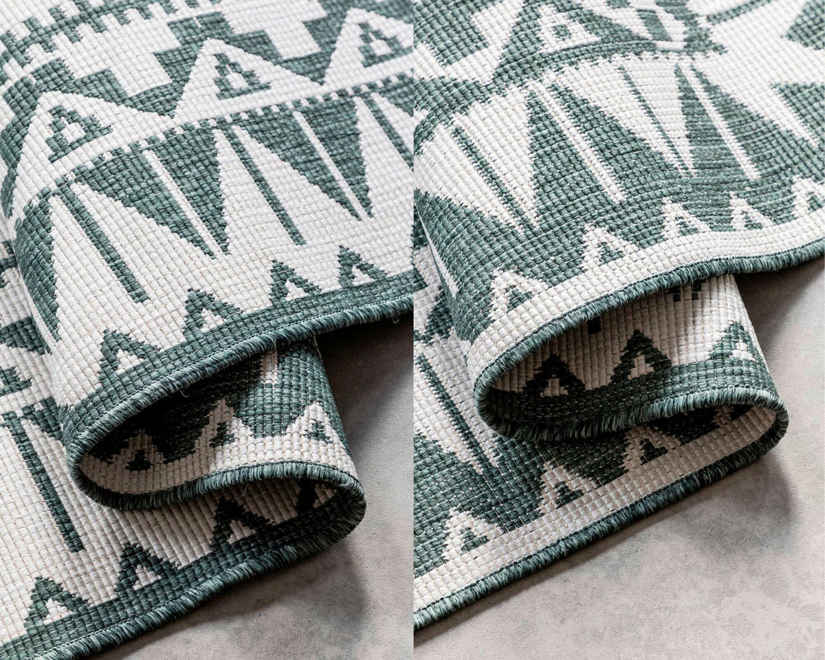 OUTDOORTEPPICH 120/170 cm Gemini Grün, Weiß  - Weiß/Grün, Design, Kunststoff/Textil (120/170cm) - Elle Decoration