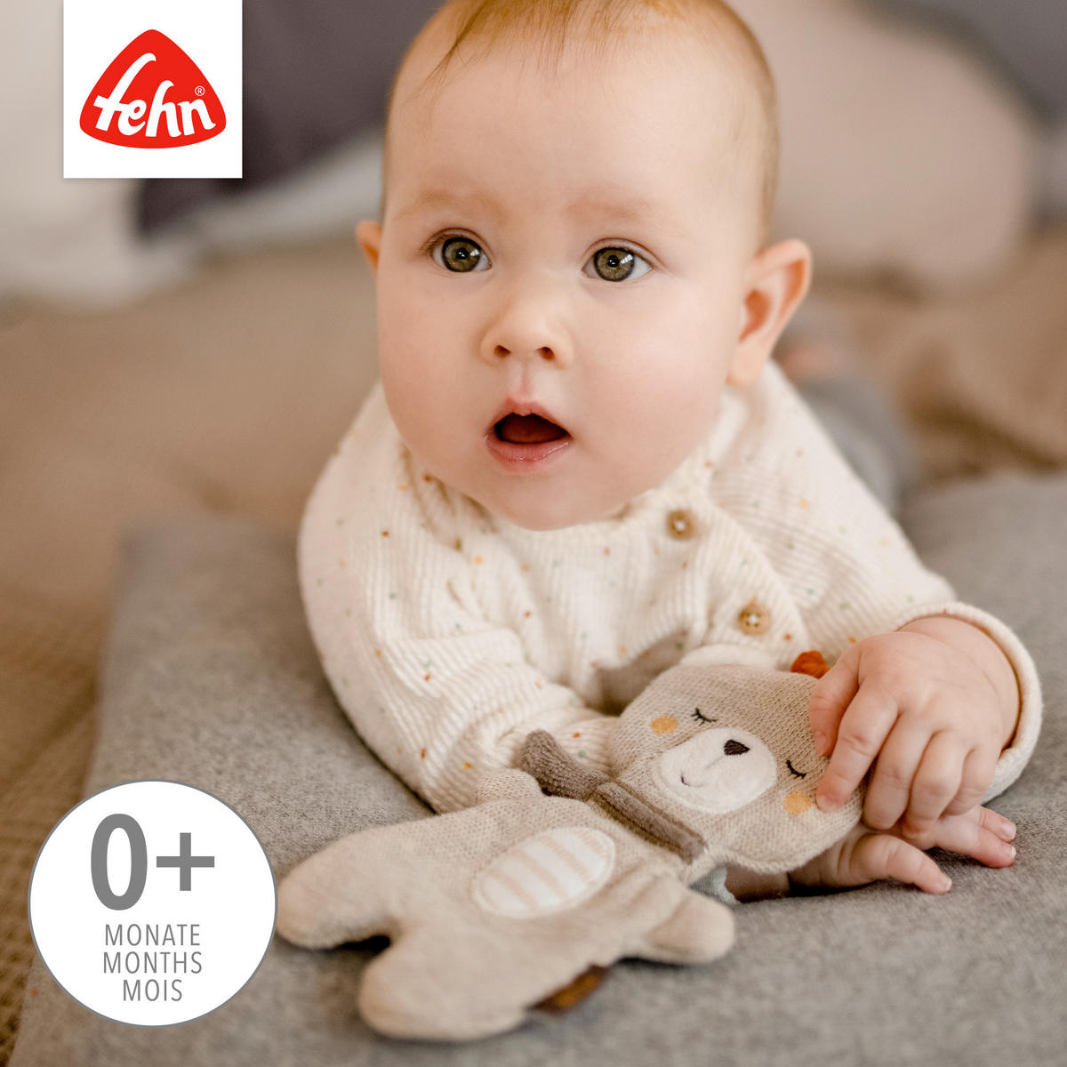 KNISTERTUCH Classic Stars  - Hellbraun, Basics, Textil (18,5/10,5/0,4cm) - Fehn