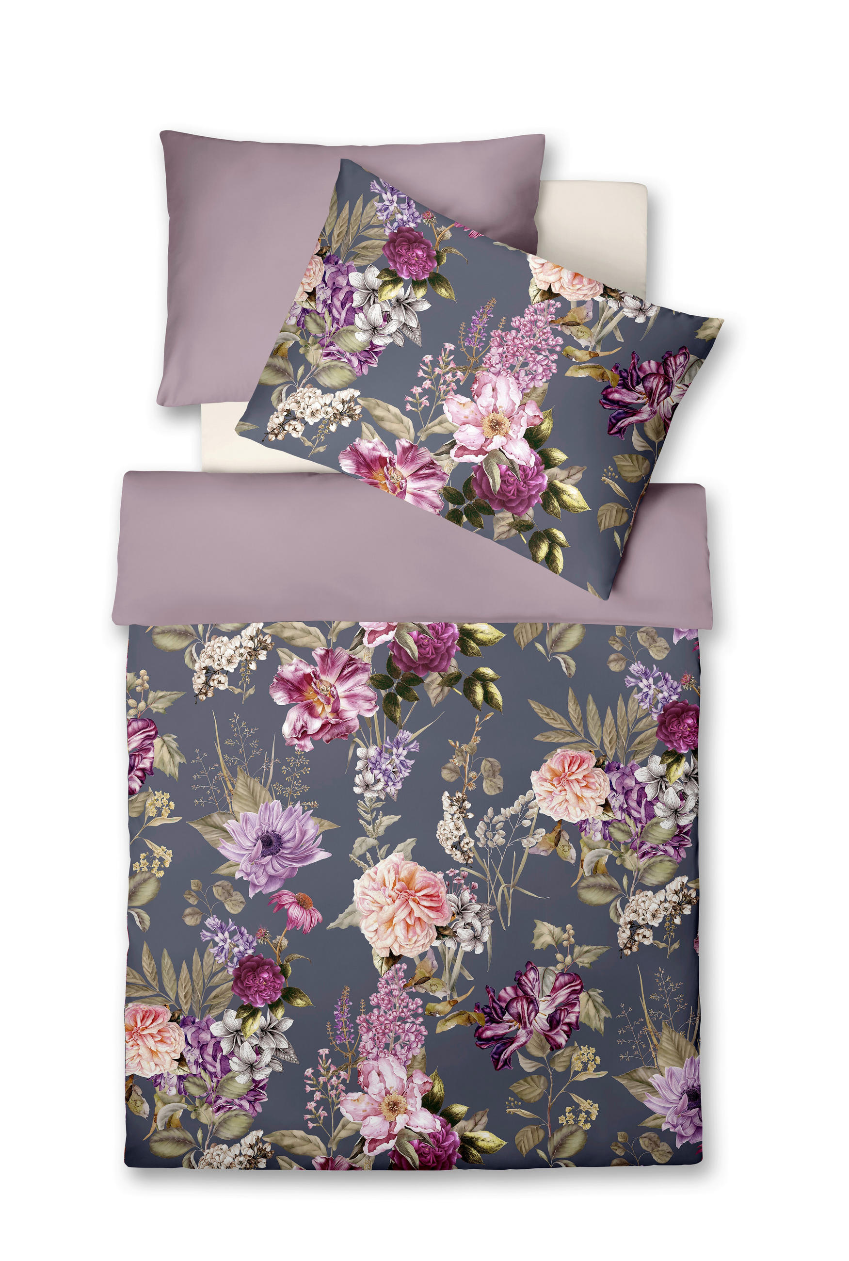 ÁGYNEMŰHUZAT-GARNITÚRA 140/200 cm  - olívazöld/padlizsán, Design, textil (140/200cm) - Fleuresse