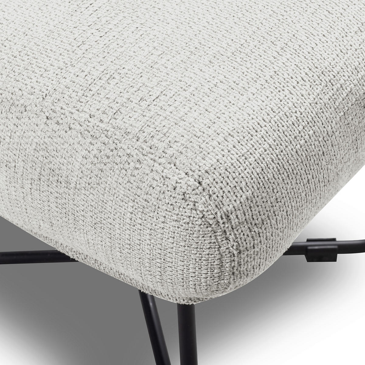 SESSELSET in Chenille Weiß  - Schwarz/Weiß, Design, Textil/Metall (67/87/74cm) - Livetastic