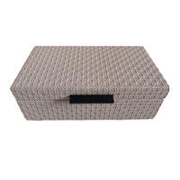 DEKORAČNÁ ŠKATUĽA - krémová, Design, koža/kompozitné drevo (29/16/9,5cm) - Ambia Home