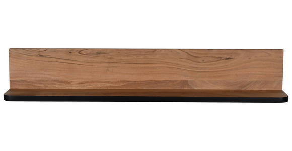 WANDBOARD Holz Akazie massiv Schwarz, Akaziefarben  - Schwarz/Akaziefarben, Natur, Holz (120/20/20cm) - Carryhome
