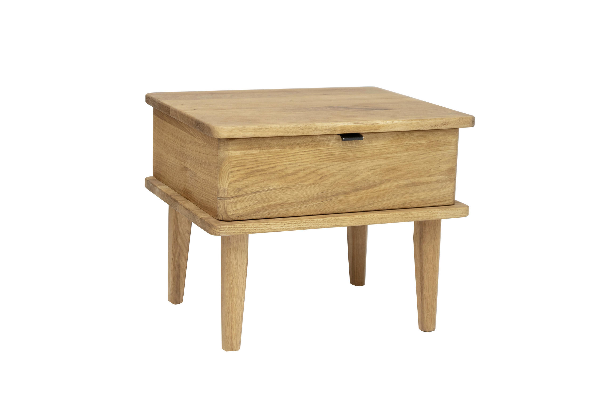 NACHTSCHRANK 50/42/41 cm Eiche massiv  - Eichefarben/Schwarz, Basics, Holz/Metall (50/42/41cm) - Chameo