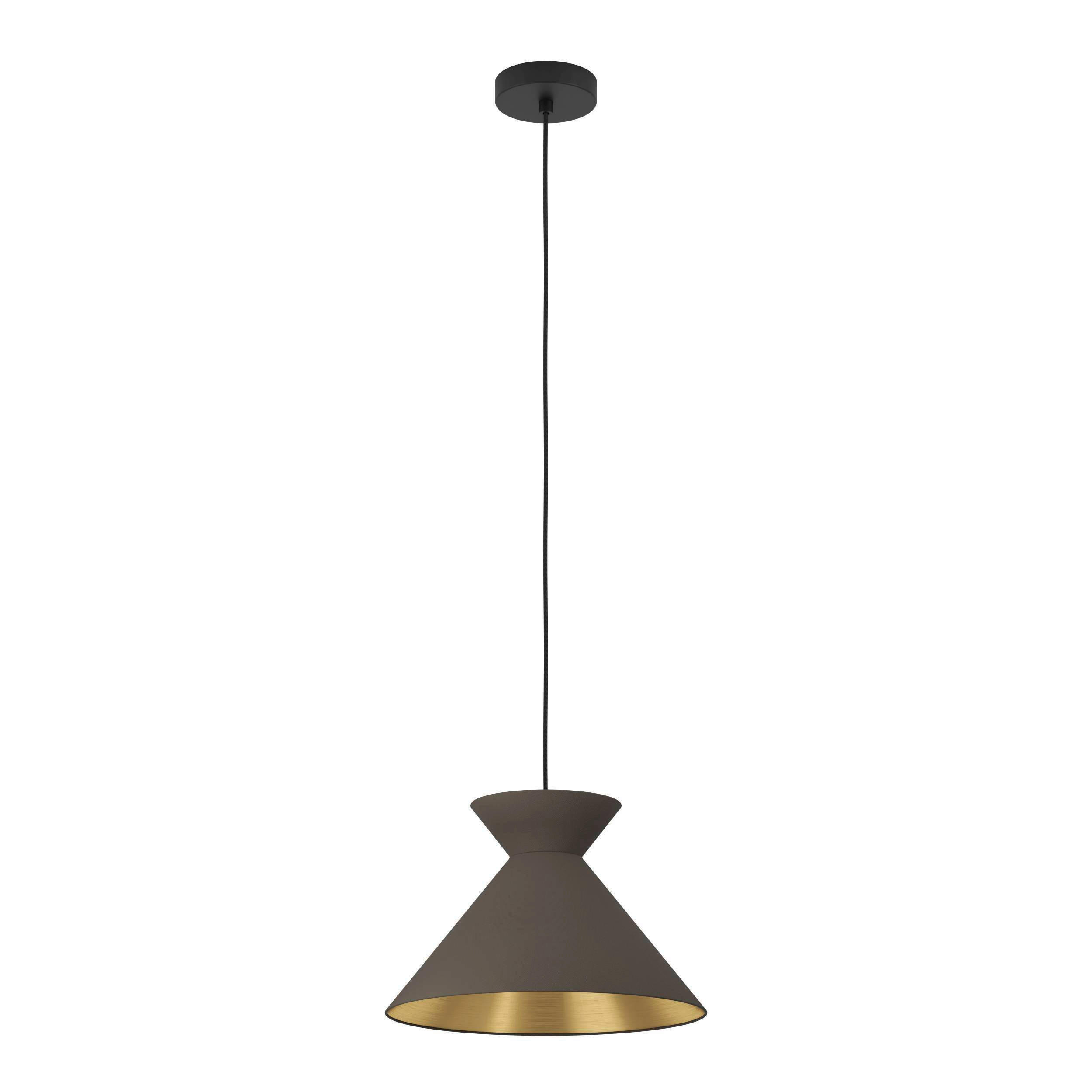 HÄNGELEUCHTE 38/110 cm    - Messingfarben/Schwarz, Design, Textil/Metall (38/110cm) - Eglo