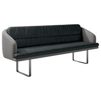 SITZBANK 255/89/68 cm Velours, Flachgewebe Anthrazit, Grau Metall  - Anthrazit/Schwarz, Design, Textil/Metall (255/89/68cm) - Dieter Knoll