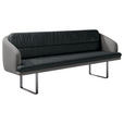 SITZBANK 255/89/68 cm Velours, Flachgewebe Anthrazit, Grau Metall  - Anthrazit/Schwarz, Design, Textil/Metall (255/89/68cm) - Dieter Knoll