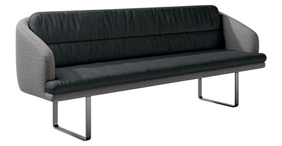 SITZBANK 255/89/68 cm Velours, Flachgewebe Anthrazit, Grau Metall  - Anthrazit/Schwarz, Design, Textil/Metall (255/89/68cm) - Dieter Knoll