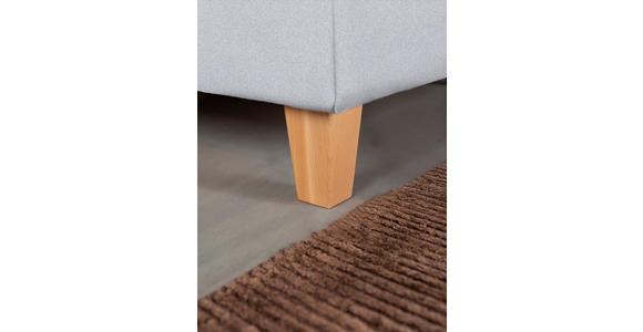 POLSTERBETT Matratze, Lattenrost, Bettkasten Silberfarben, Buchefarben 180/200 cm - Buchefarben/Silberfarben, Design, Holz/Textil (180/200cm) - Valnatura
