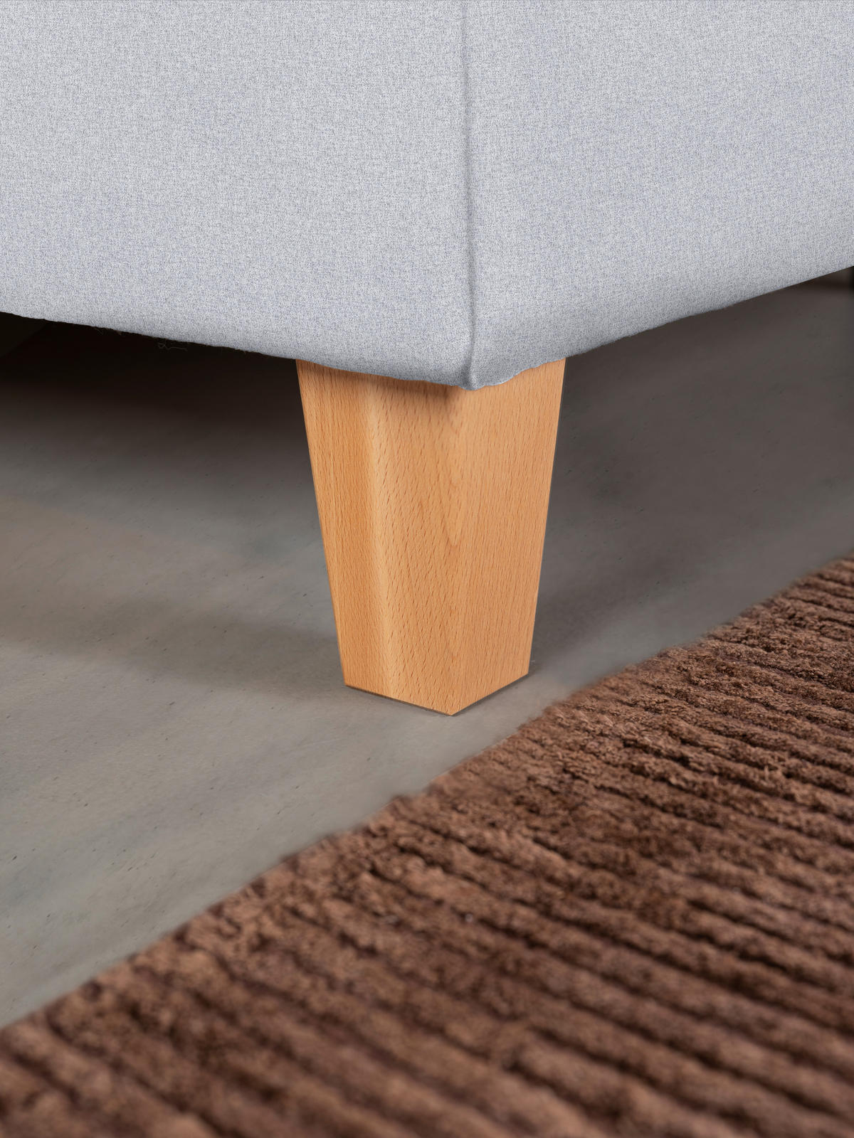 POLSTERBETT 200/200 cm  in Silberfarben, Buchefarben  - Weiss/Buchefarben, Design, Holz/Textil (200/200cm) - Valnatura