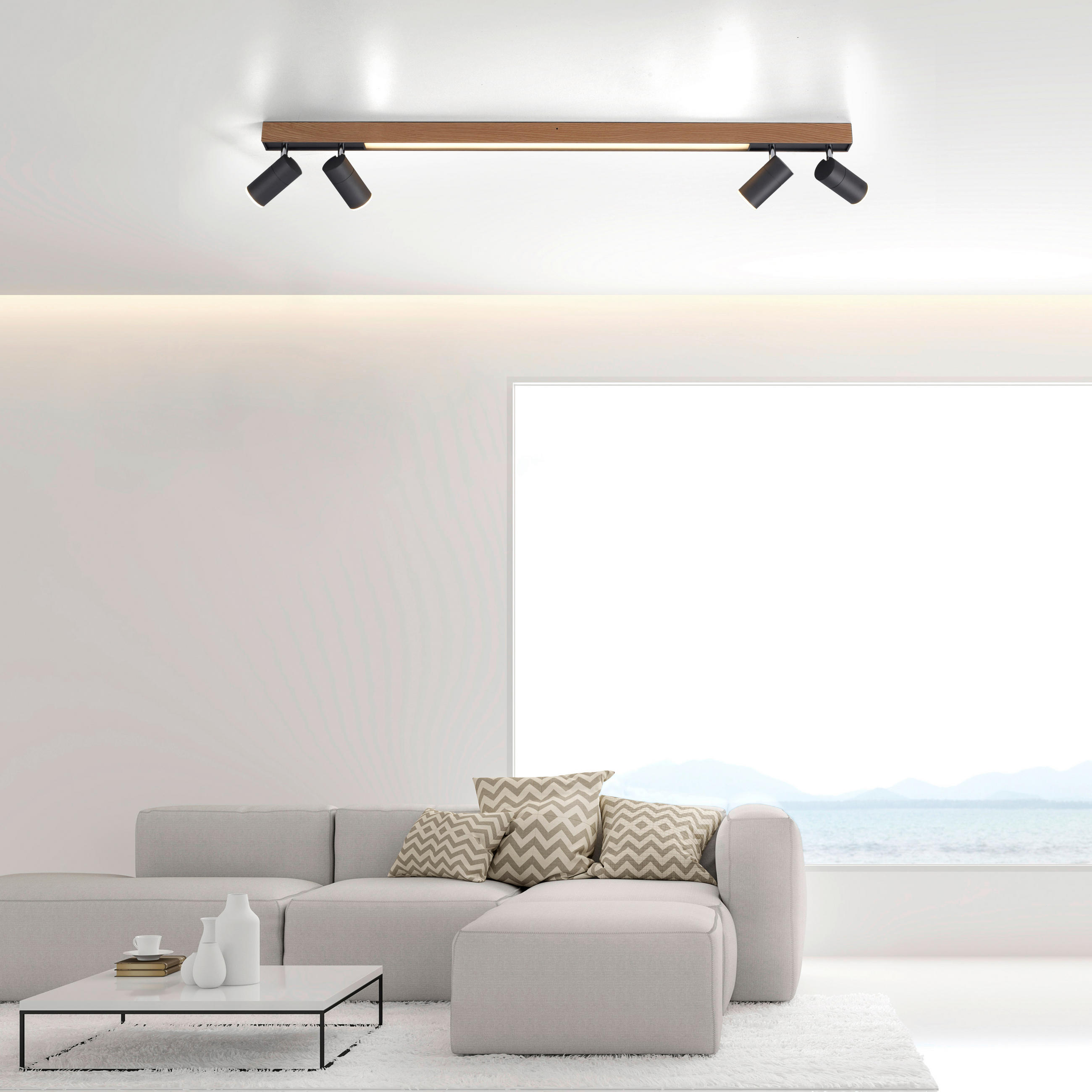 LED-DECKENLEUCHTE 120/19/15,5 cm   - Design, Holz (120/19/15,5cm) - Neuhaus PURE