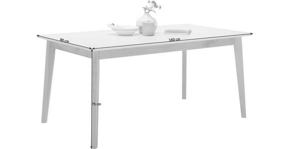 ESSTISCH in Holz, Holzwerkstoff 160/90/75 cm - Eichefarben/Weiß, Design, Holz/Holzwerkstoff (160/90/75cm) - Hom`in