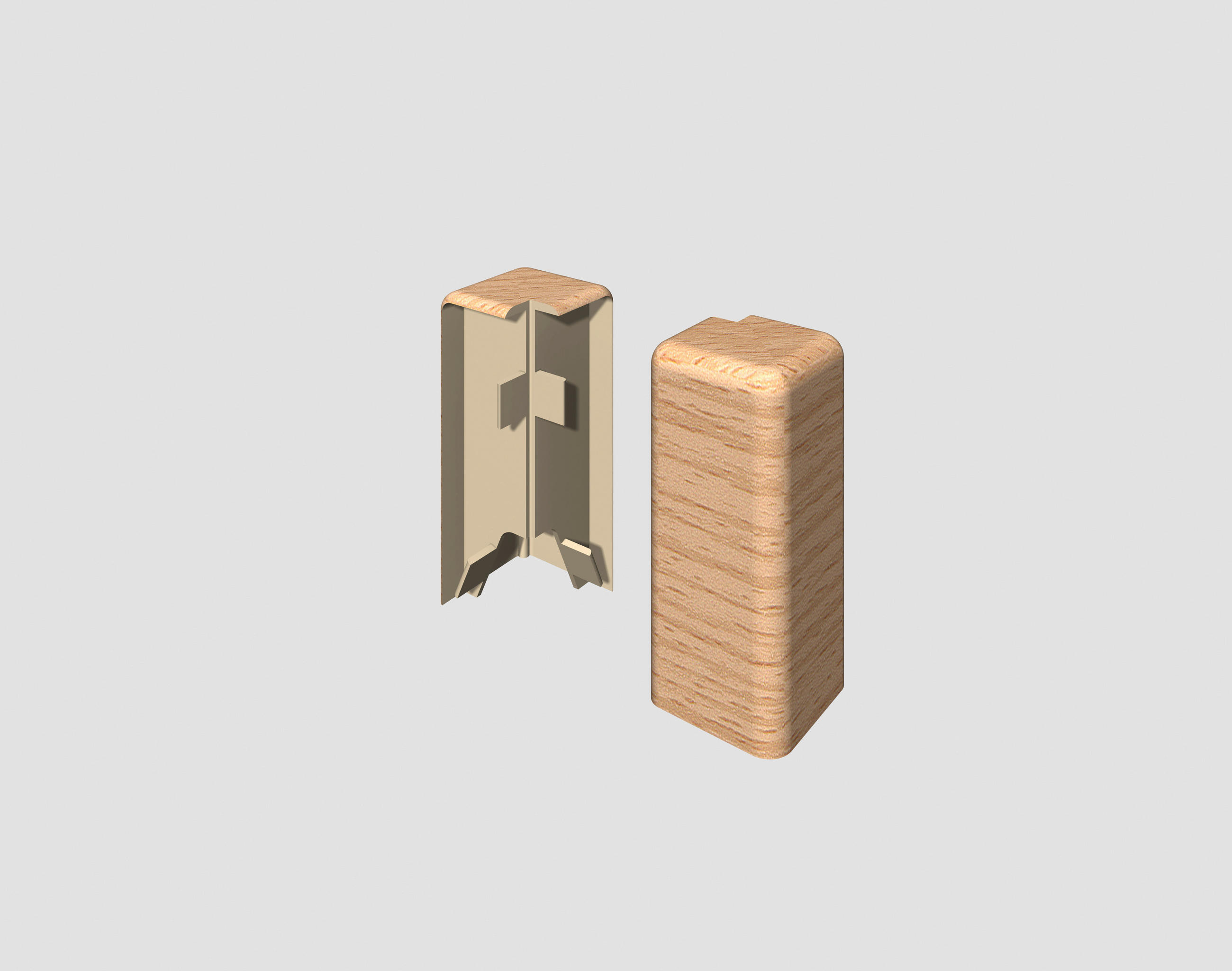 AUßENECKE - Buchefarben/Braun, KONVENTIONELL, Kunststoff (1.6/0.7/5.9cm) - Egger Holzwerkstoffe
