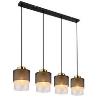 HÄNGELEUCHTE 91/16/120 cm    - Klar/Messingfarben, Design, Glas/Metall (91/16/120cm) - Globo