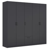 KLEIDERSCHRANK in Grau  - Grau, Basics, Holzwerkstoff/Metall (226/210/54cm) - Boxxx