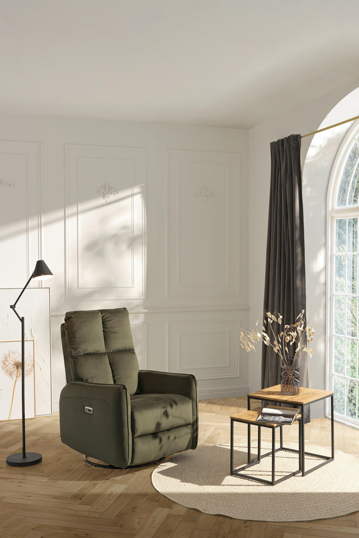 RELAXSESSEL in Metall, Textil Grün  - Schwarz/Grün, Design, Textil/Metall (81/110/95cm) - Carryhome