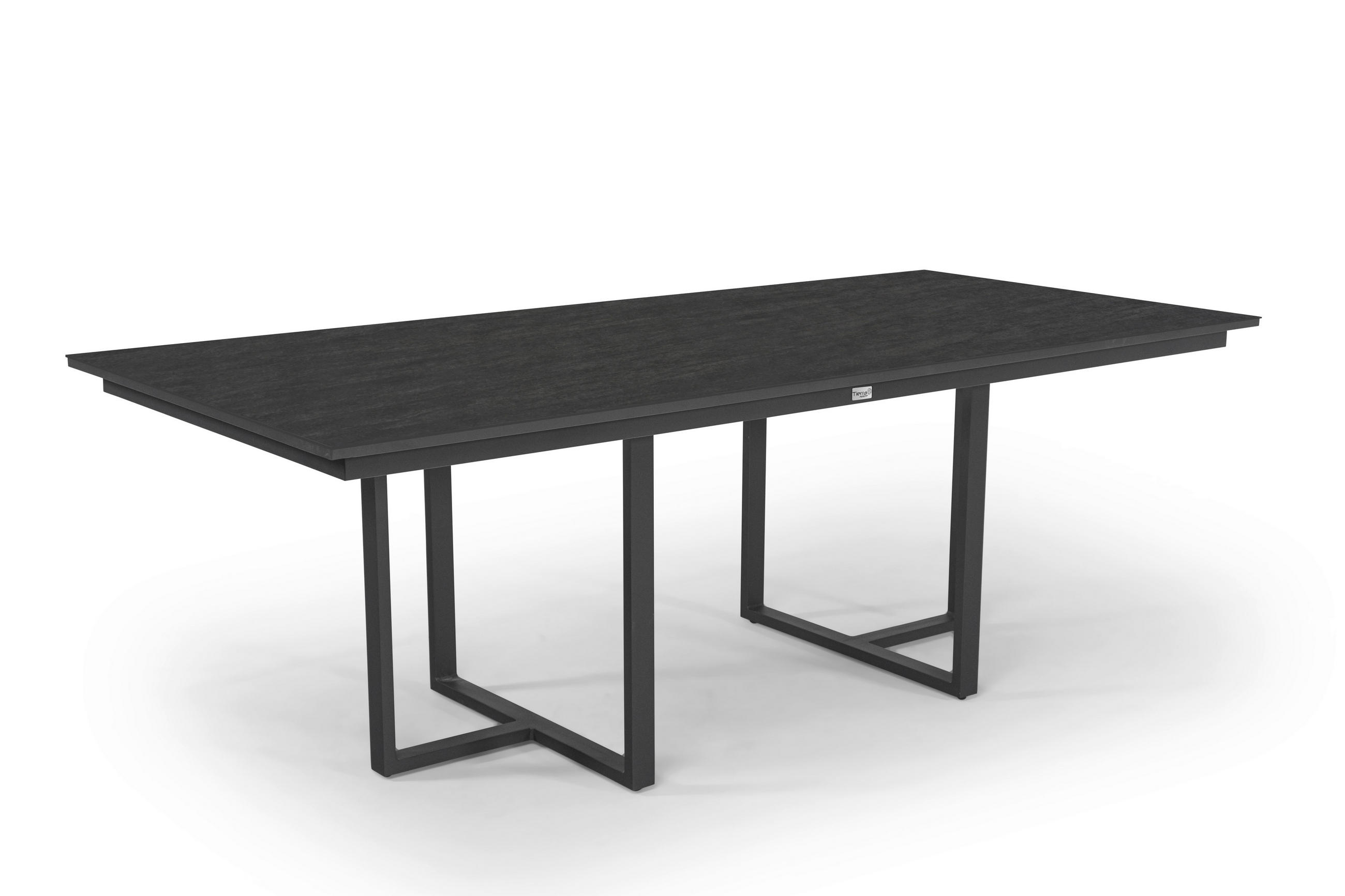 GARTENTISCH 220/100/75 cm Metall, Stein Dunkelgrau rechteckig  - Dunkelgrau/Anthrazit, Modern, Stein/Metall (220/100/75cm) - Tierra Outdoor