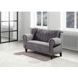 2-SITZER-SOFA in Cord Dunkelgrau  - Dunkelgrau/Dunkelbraun, Design, Holz/Textil (168/96/75cm) - Ambia Home