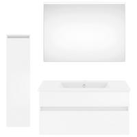 BADEZIMMER 4-teilig  in 122,4 cm  - Weiß Hochglanz/Weiß, KONVENTIONELL, Holzwerkstoff (122,4cm) - Puris