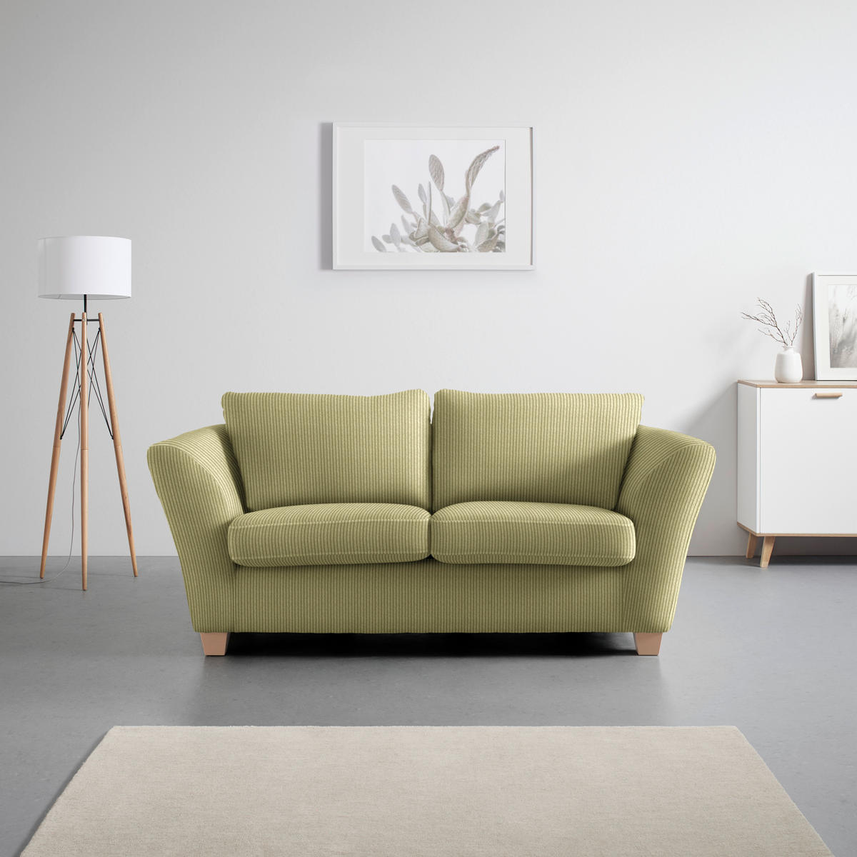 2-SITS SOFFA i textil lime  - lime/naturfärgad, trä/textil (190/70-85/95cm) - MID.YOU
