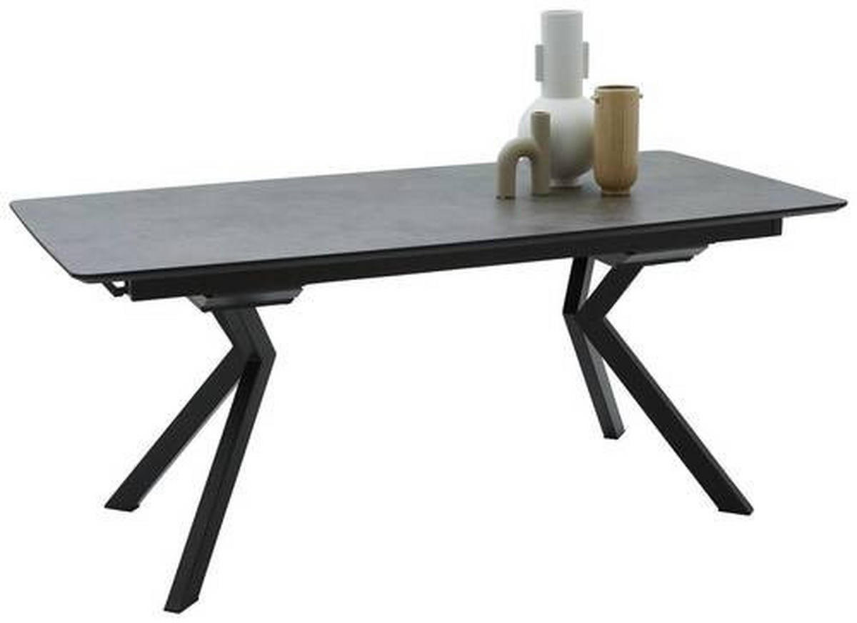 ESSTISCH Schwarz, Dunkelgrau  - Dunkelgrau/Schwarz, Design, Kunststoff/Metall (180/90/76cm) - Dieter Knoll