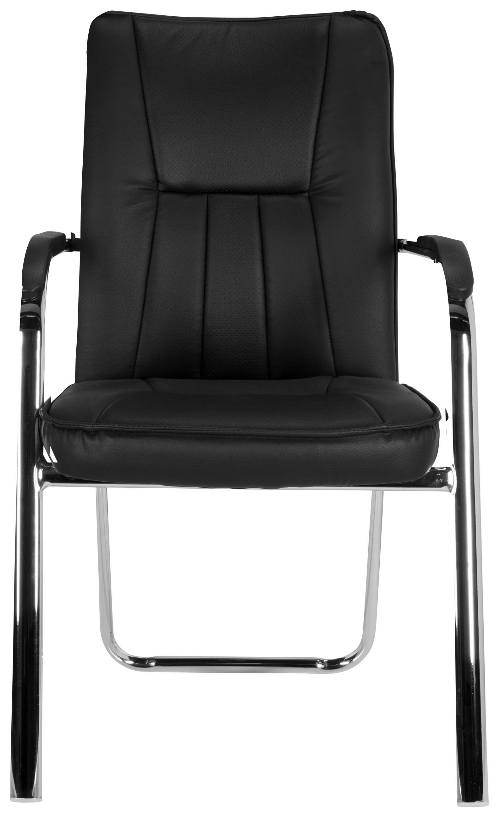 BESUCHERSTUHL Schwarz  - Chromfarben/Schwarz, MODERN, Textil/Metall (55/94/44cm) - MID.YOU