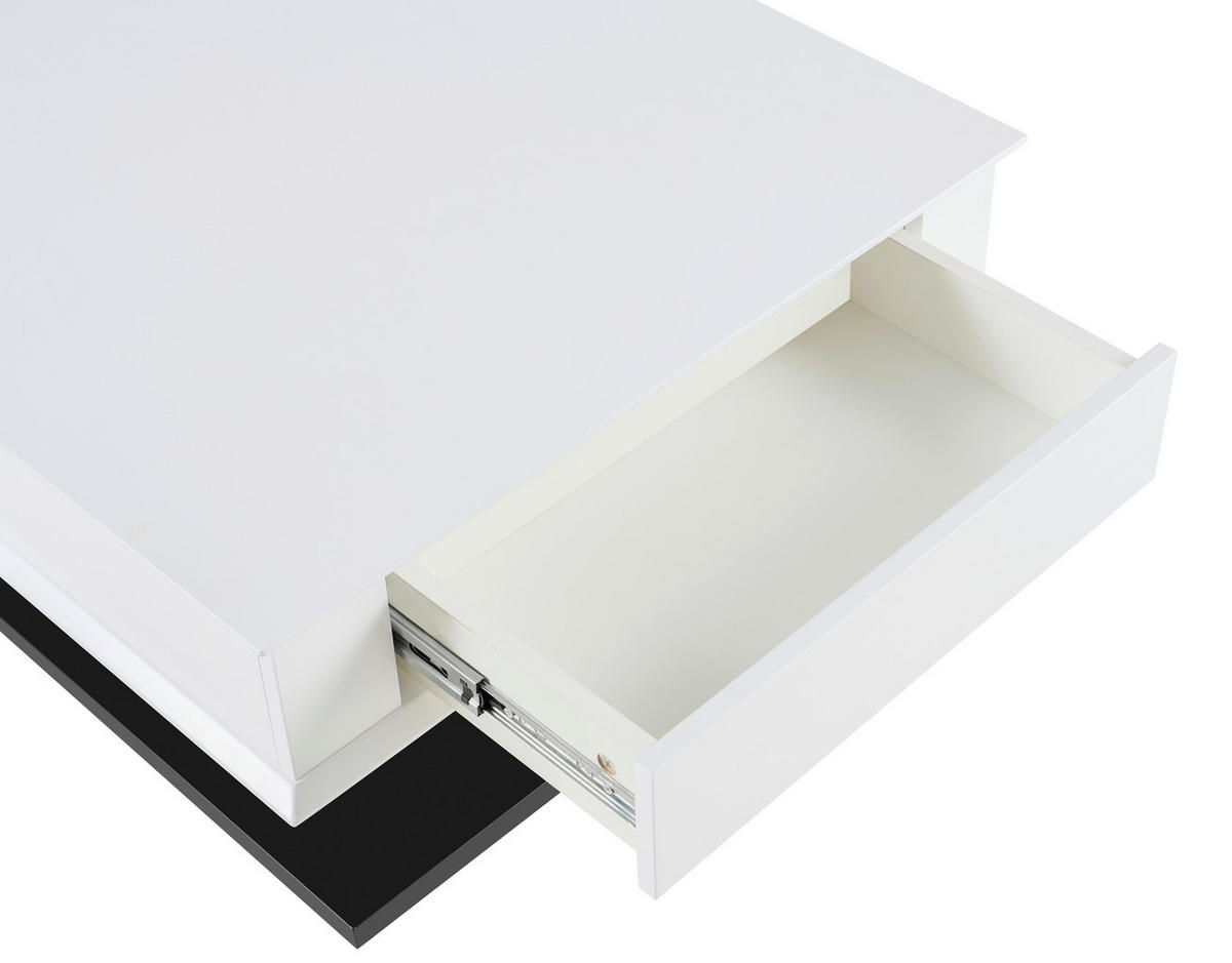 COUCHTISCH 70/70/46,5-66 cm quadratisch Schwarz, Weiß  - Schwarz/Weiß, Design, Holzwerkstoff/Metall (70/70/46,5-66cm) - Carryhome