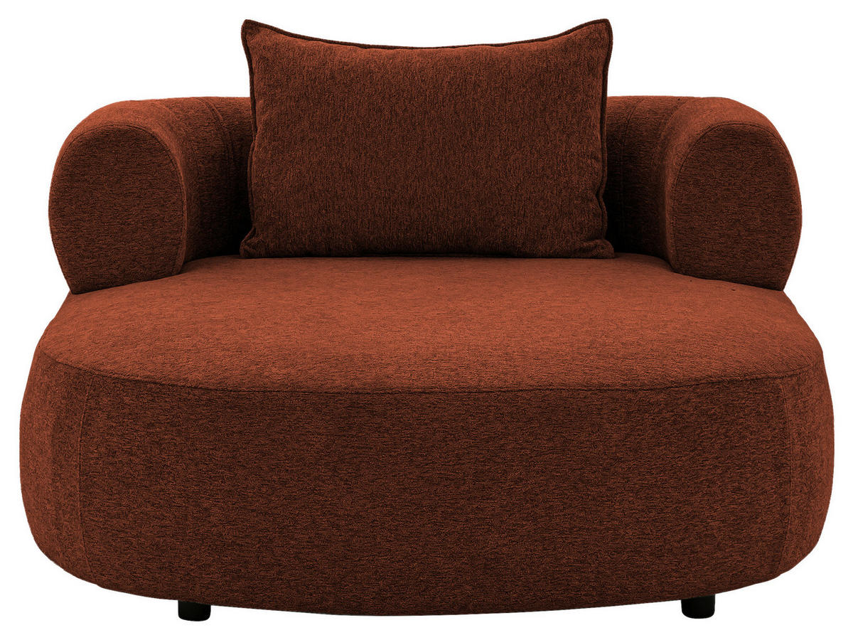 XXL-SESSEL Chenille Rostfarben    - Rostfarben/Schwarz, Design, Kunststoff/Textil (122/76/156cm) - Livetastic