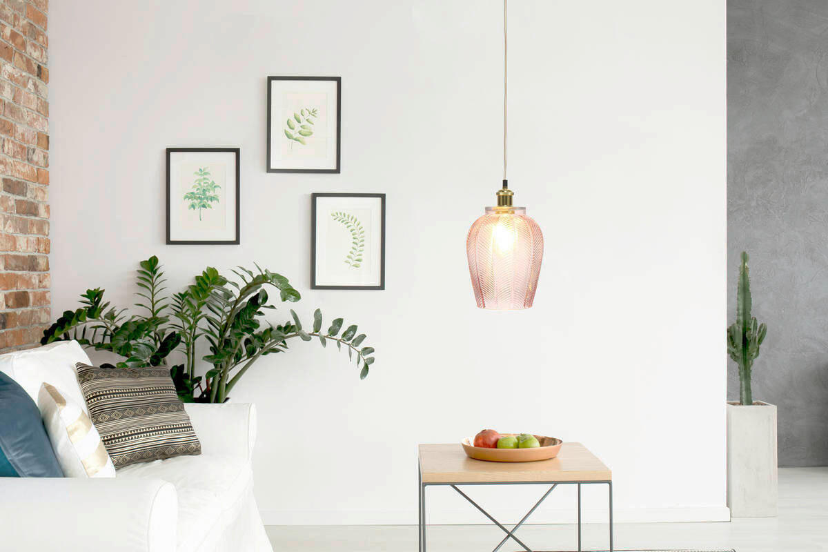 HÄNGELEUCHTE 20/34/20 cm  - Rosa, Trend, Glas (20/34/20cm) - Kayoom