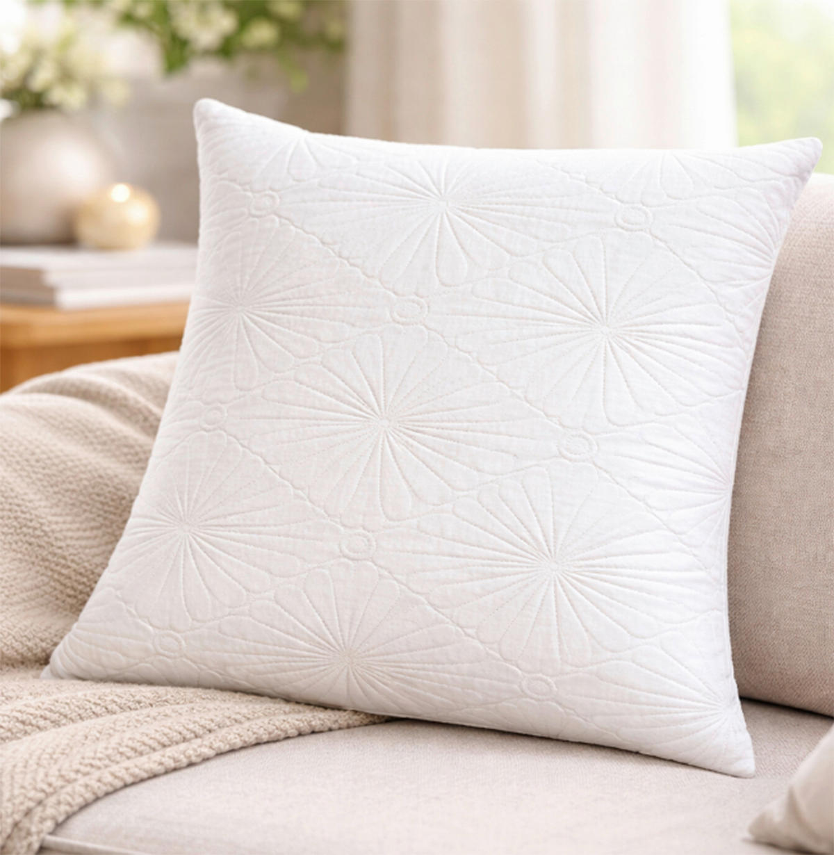 ZIERKISSEN  45/45 cm   - Weiss, Basics, Textil (45/45cm) - Novel