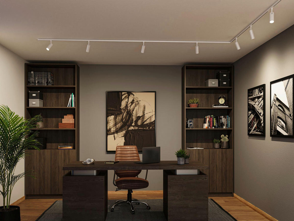 SCHIENENSYSTEM-STRAHLER URail 4,3/19 cm  - Weiß, Basics, Metall (4,3/19cm) - Paulmann