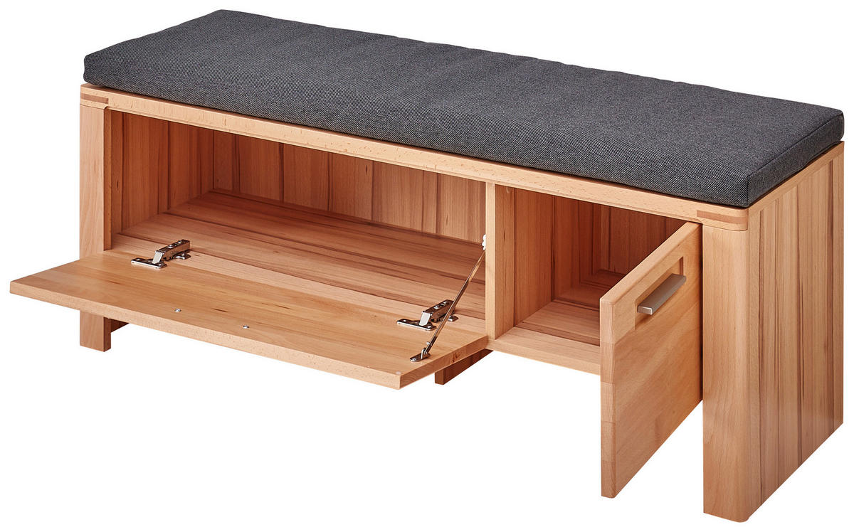 ŠATNÍ LAVICE, 120/48/40 cm - antracitová/barvy buku, Natur, kov/dřevo (120/48/40cm) - Linea Natura