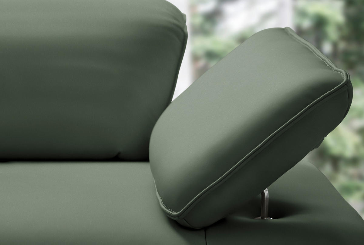 ECKSOFA Echtleder Grün  - Anthrazit/Grün, Design, Leder/Metall (230/290cm) - Johann Jakob