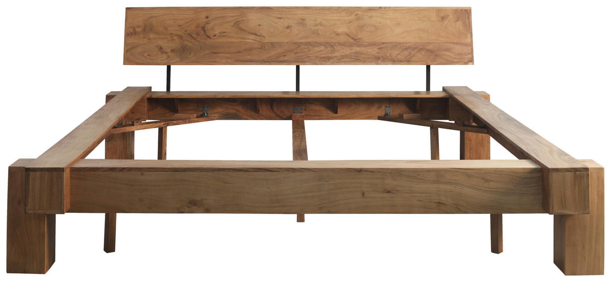 TÖMÖRFA ÁGY 180/200 cm  akáciaszínű  - akáciaszínű, Modern, fa (180/200cm) - MID.YOU