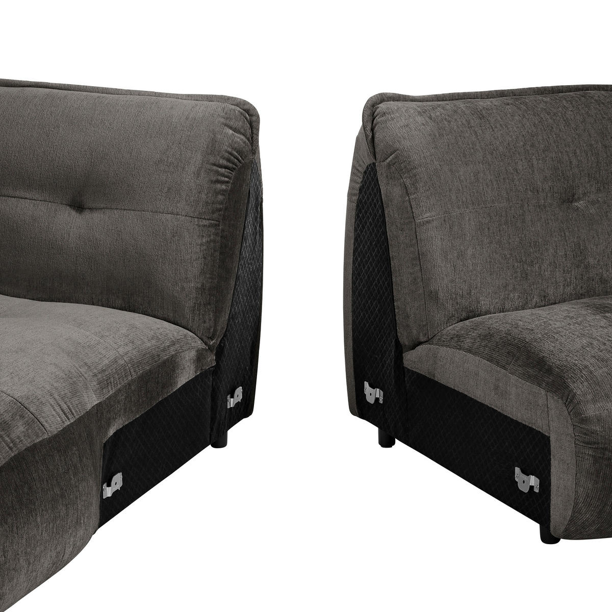 ECKSOFA in Chenille Anthrazit  - Anthrazit/Schwarz, Modern, Kunststoff/Textil (184/269cm) - Trendmanufaktur