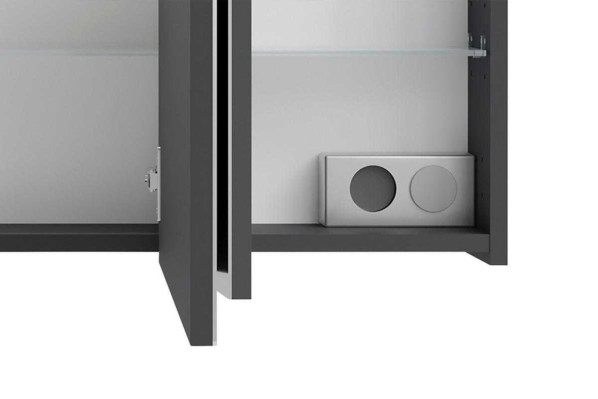 SPIEGELSCHRANK 120/60/20 cm  - Anthrazit, MODERN, Glas/Holzwerkstoff (120/60/20cm) - MID.YOU