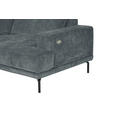 ECKSOFA Grau Chenille Kopfteilverstellung, Sitztiefenverstellung  - Schwarz/Grau, Design, Textil/Metall (243/307cm) - Xora