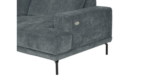 ECKSOFA Grau Chenille Kopfteilverstellung, Sitztiefenverstellung  - Schwarz/Grau, Design, Textil/Metall (243/307cm) - Xora