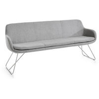 SITZBANK 180/87/65 cm Webstoff Hellgrau Metall  - Edelstahlfarben/Hellgrau, Design, Textil/Metall (180/87/65cm) - Musterring