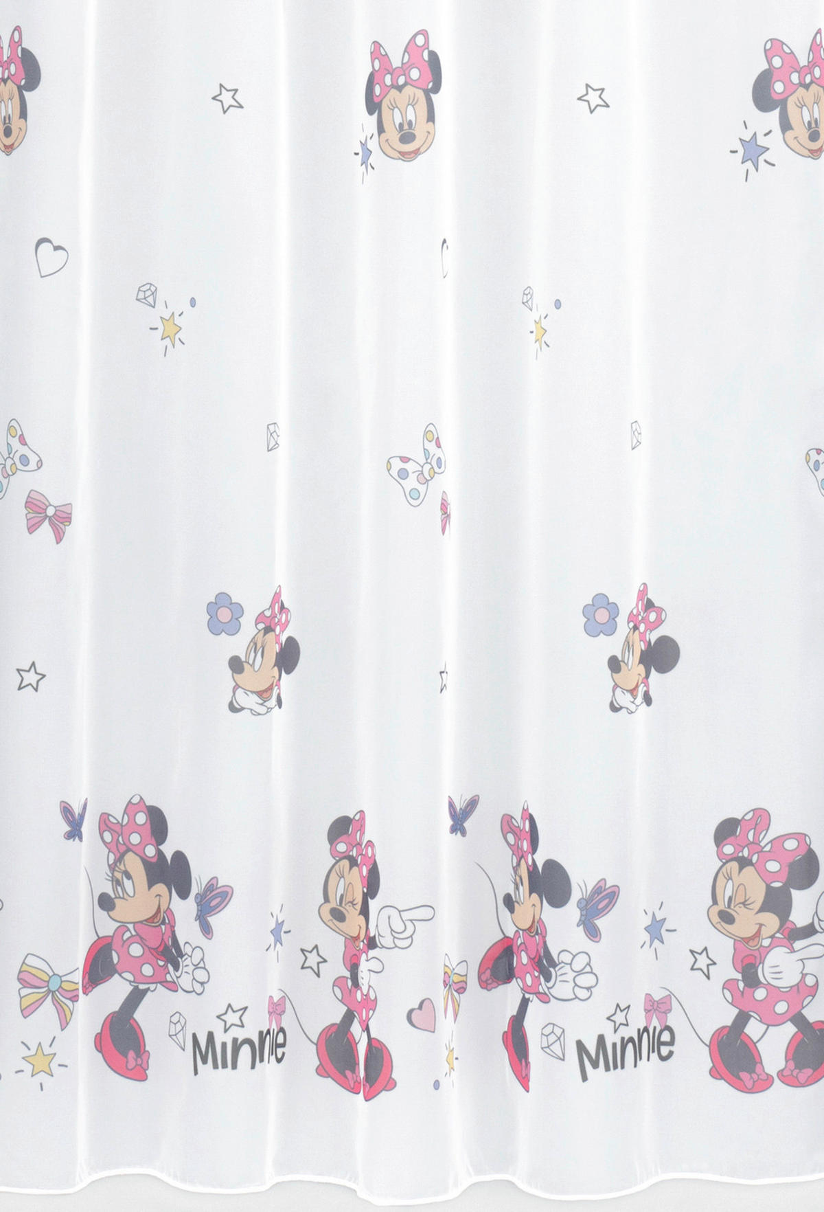 TKANINA ZA ZAVJESE ružičasta, bijela - bijela/ružičasta, Basics, tekstil (180cm)