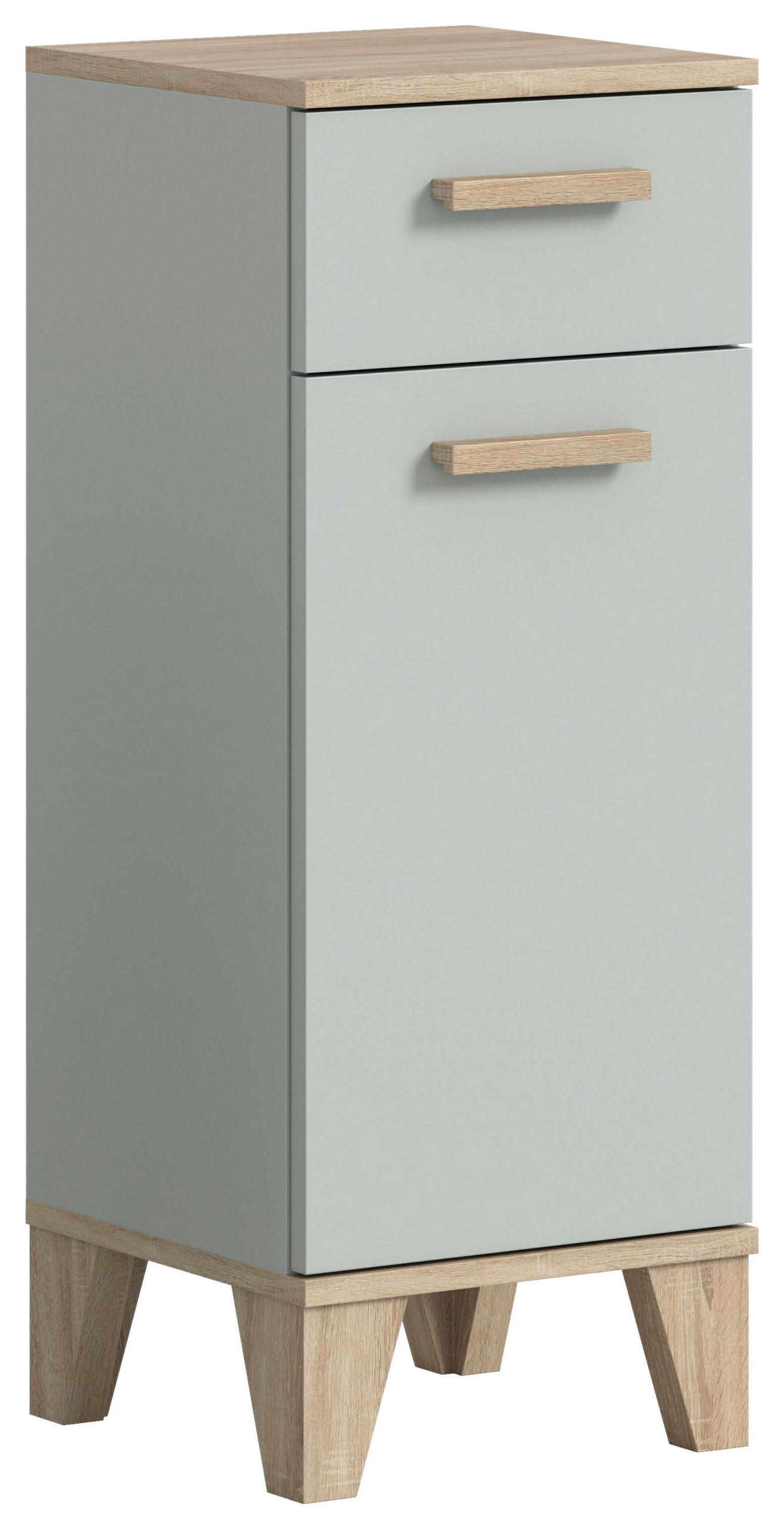 MIDISCHRANK 34/87/31 cm  - Graugrün/Eiche San Remo, MODERN, Holzwerkstoff/Kunststoff (34/87/31cm) - MID.YOU