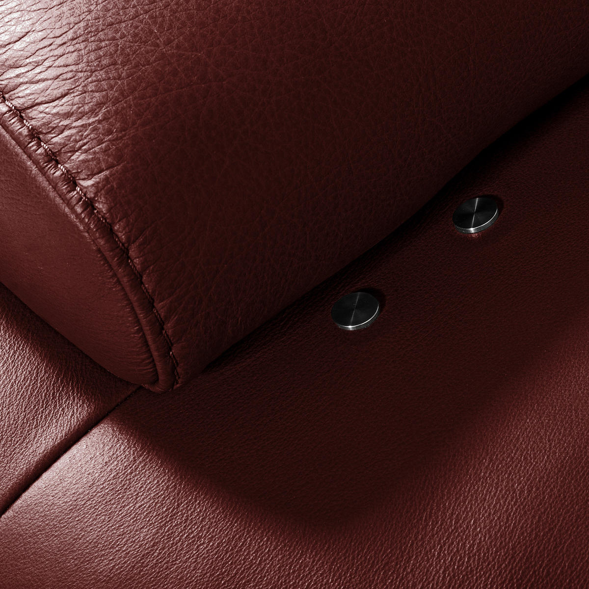 ECKSOFA Rot Echtleder  - Rot/Schwarz, Design, Leder/Metall (306/237cm) - Livetastic