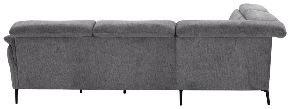ECKSOFA in Struktur Grau  - Schwarz/Grau, Modern, Textil/Metall (235/275cm) - Cantus